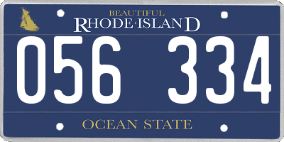 RI license plate 056334