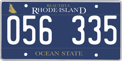 RI license plate 056335