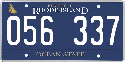 RI license plate 056337