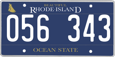 RI license plate 056343