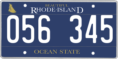 RI license plate 056345