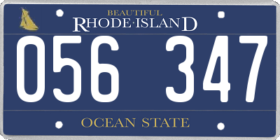 RI license plate 056347