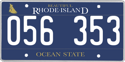 RI license plate 056353