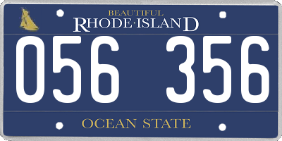 RI license plate 056356