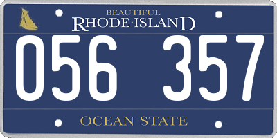 RI license plate 056357