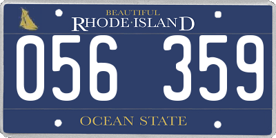 RI license plate 056359