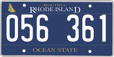 RI license plate 056361