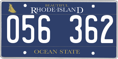 RI license plate 056362