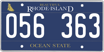 RI license plate 056363
