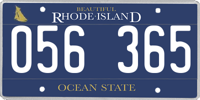 RI license plate 056365