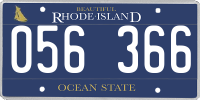 RI license plate 056366