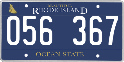 RI license plate 056367