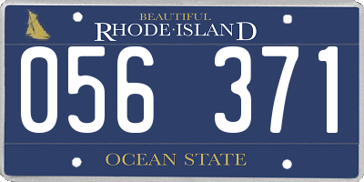 RI license plate 056371