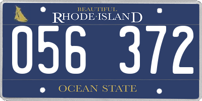 RI license plate 056372