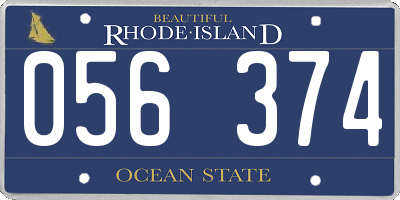 RI license plate 056374