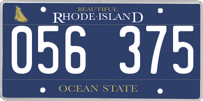 RI license plate 056375