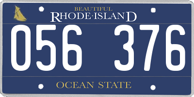 RI license plate 056376