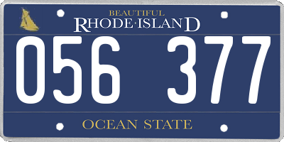 RI license plate 056377