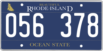 RI license plate 056378