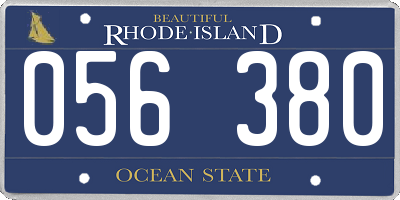 RI license plate 056380