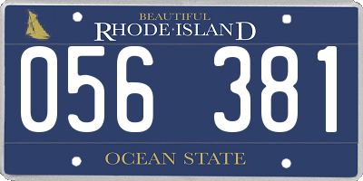 RI license plate 056381