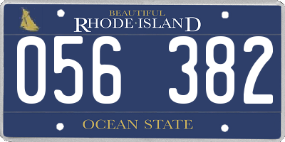 RI license plate 056382