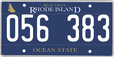 RI license plate 056383