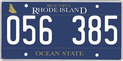 RI license plate 056385