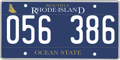 RI license plate 056386