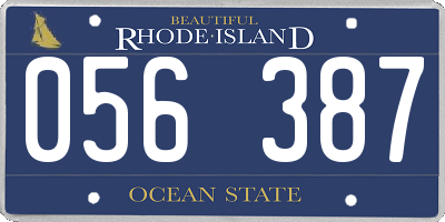 RI license plate 056387