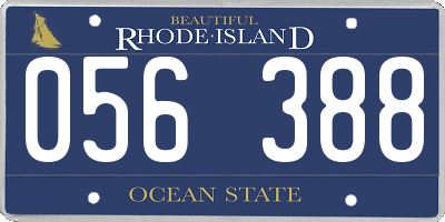 RI license plate 056388