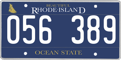 RI license plate 056389