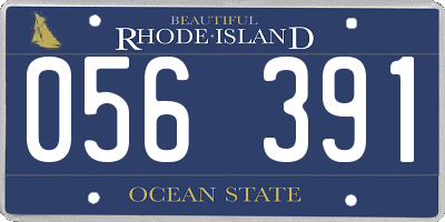 RI license plate 056391