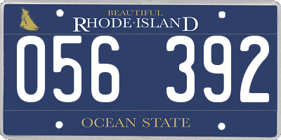 RI license plate 056392