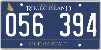 RI license plate 056394