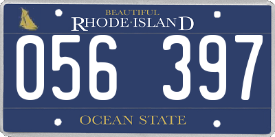 RI license plate 056397