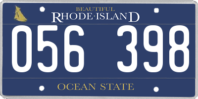 RI license plate 056398
