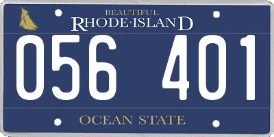 RI license plate 056401