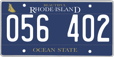 RI license plate 056402