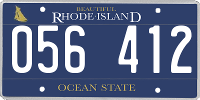 RI license plate 056412