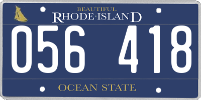 RI license plate 056418