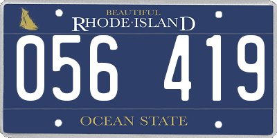 RI license plate 056419