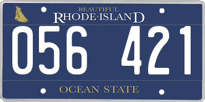 RI license plate 056421
