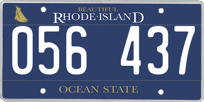 RI license plate 056437