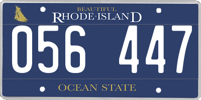 RI license plate 056447