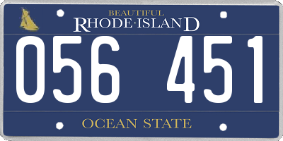 RI license plate 056451