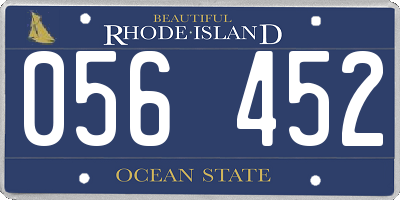 RI license plate 056452