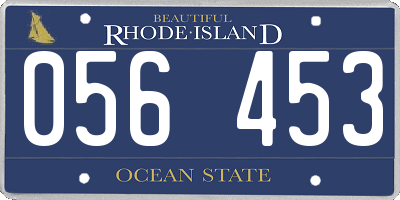 RI license plate 056453