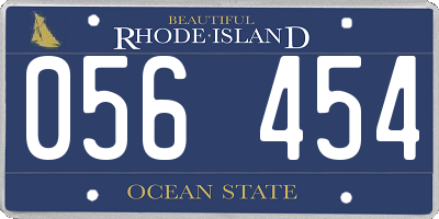 RI license plate 056454