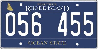 RI license plate 056455